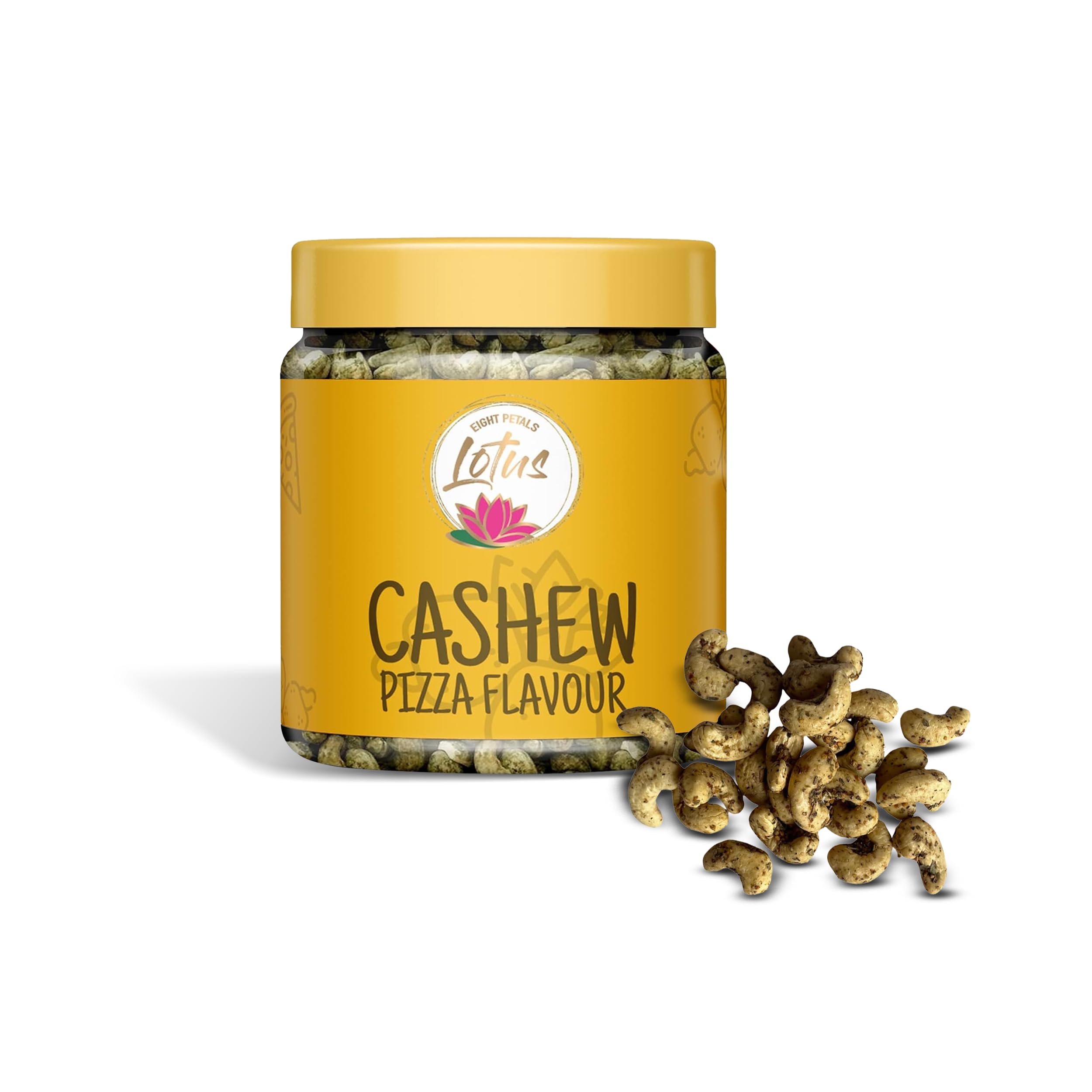 Eight Petals Lotus Cashews Pizza Nuts 250 g | Assorted Flavoured Dry Fruits | Nutritious & Delicious | Cashew Nuts Gift