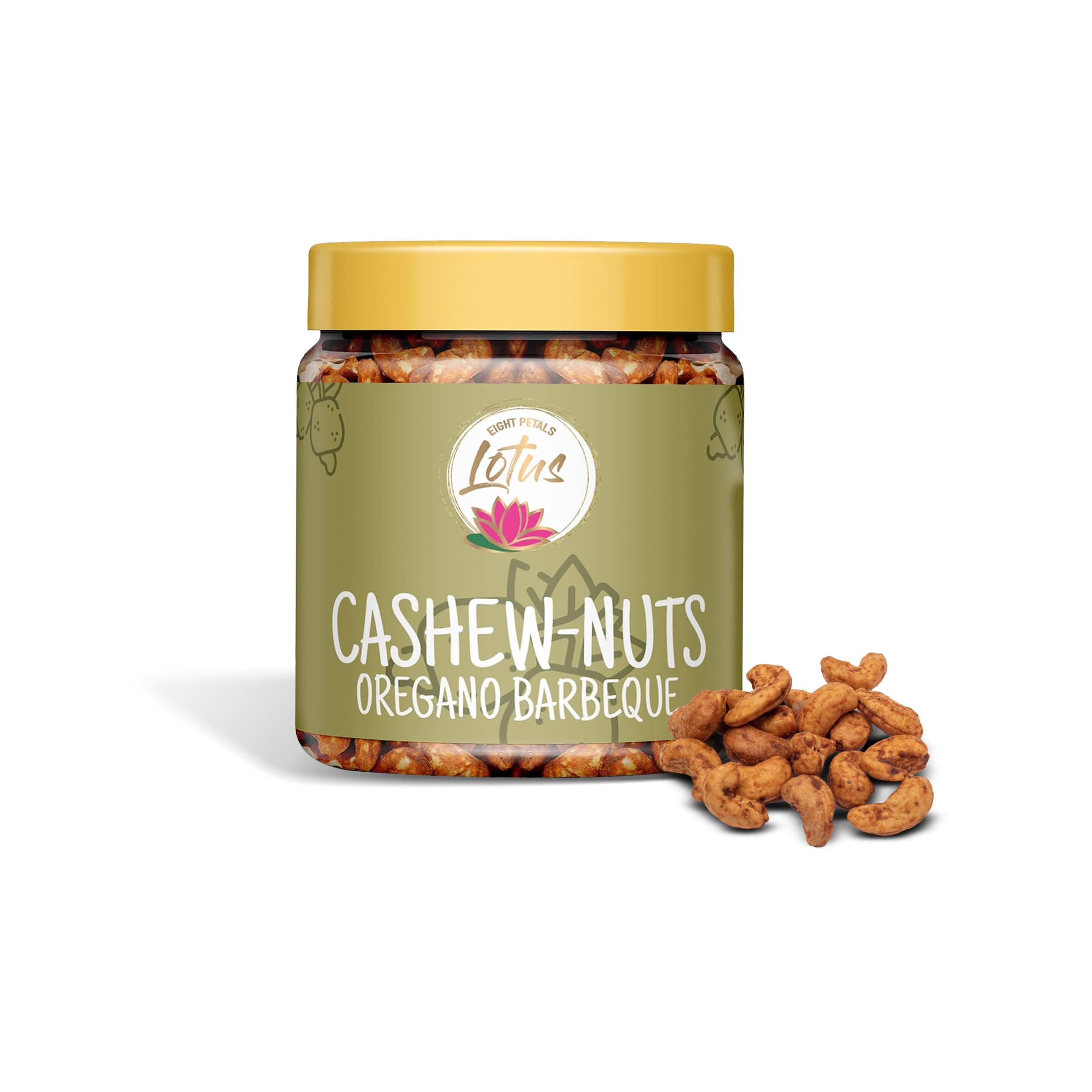Eight Petals Lotus Cashews in Delicious Oregano Barbeque Flavor | Nuts Dry Fruits | Cashews in Delicious Oregano Pizza Flavor