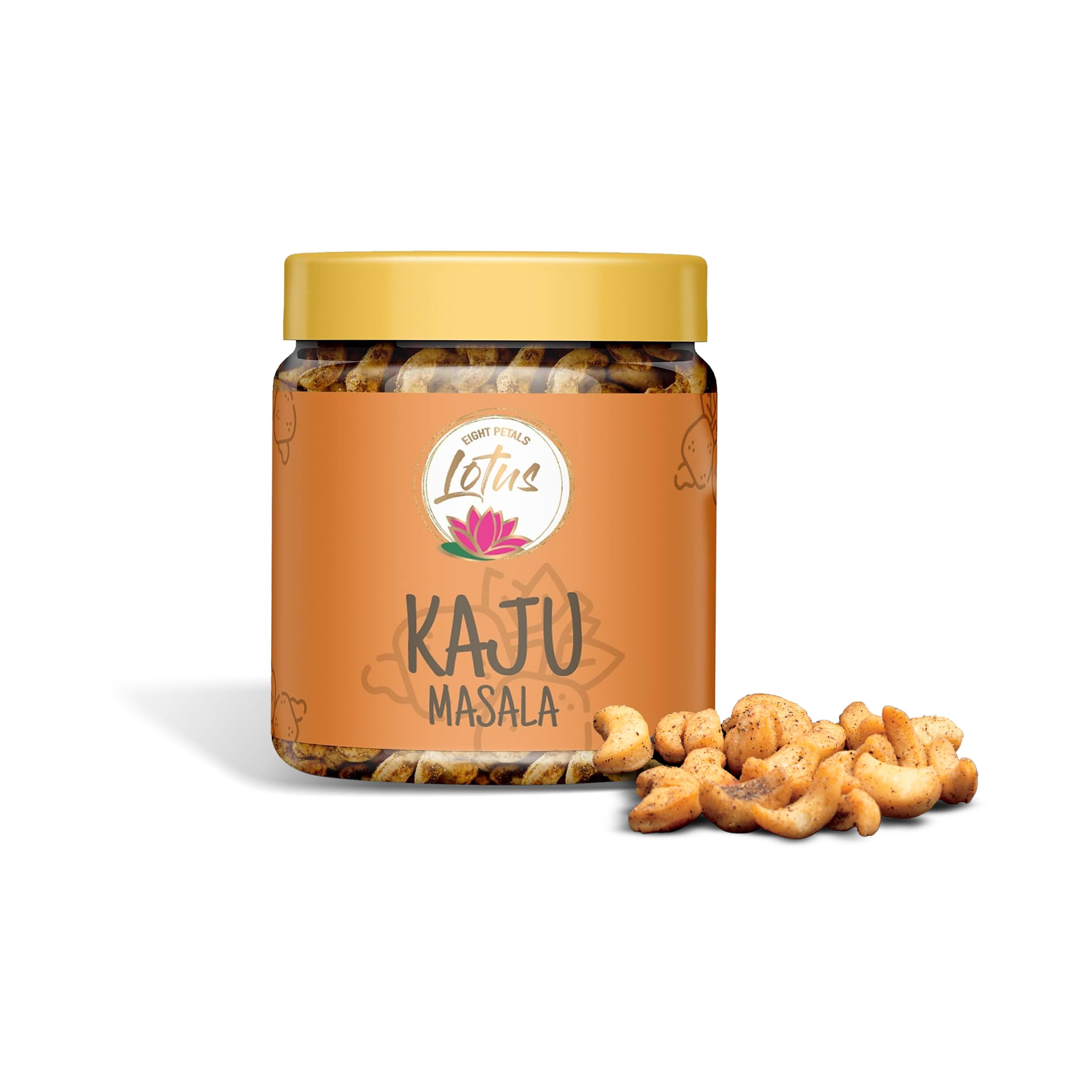EIGHT PETALLED LOTUS Roasted Masala Cashews 250 G|| Whole Crunchy Masala Cashew|Organic Raw Cashew Nuts
