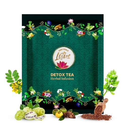 Eight Petals Lotus Detox Herbal Tea |100% Natural | 15 Pyramid Tea Bags