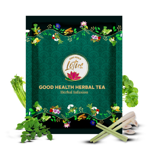Eight Petals Lotus Good Health Herbal Tea | 100% Natural | 15 Pyramid Tea Bags